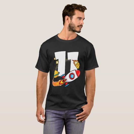 T-shirt Mb 11e Anniversaire Rocket Ship Exterspace Univers (Devant entier)