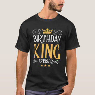 T-shirt Mb 40E Anniversaire King Est 1982 Golden Crown Boy