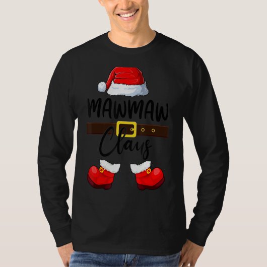 T-shirt Mb Mawmaw Claus Santa Hat Pajamas Christmas Matchi (Devant)