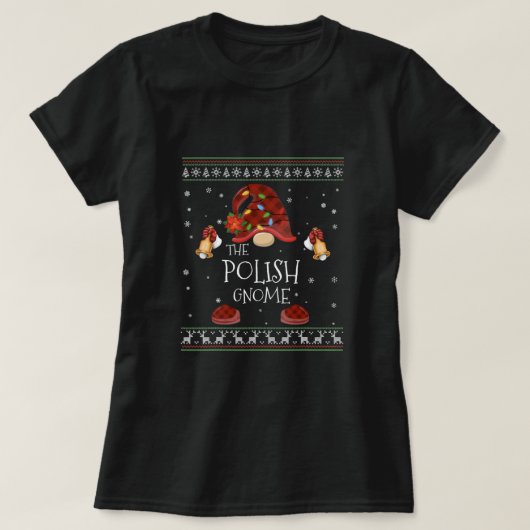 T-shirt mb Polonaise Gnomo Buffalo Plaid Christmas Light l (Design devant)