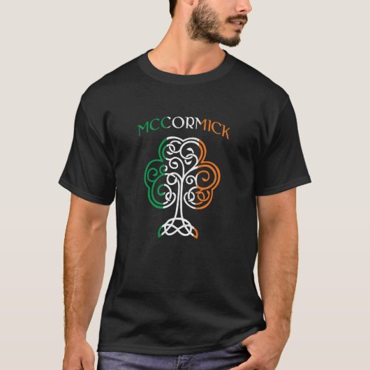 T-shirt MCCORMICK Irlande Nom Shamrock Irlande Drapeau Fam (Devant)