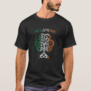 T-shirt MCLAMORE Nom Irlandais Shamrock Drapeau Irlande Fa