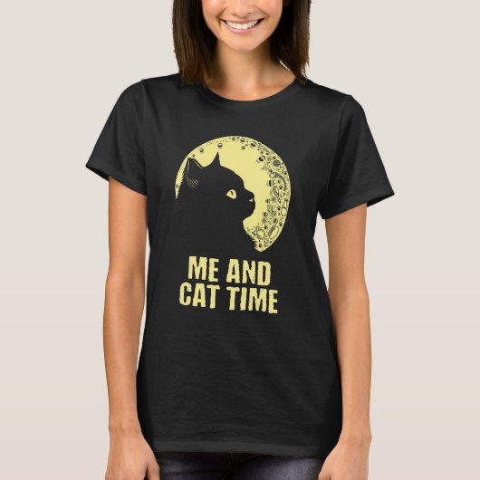 T-shirt Me and Cat Time Cat Hobby Kitten Pastime Cat Mom (Devant)