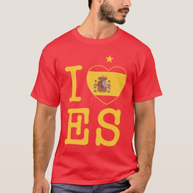 T-shirt Me encanta España con una estrella (Devant)