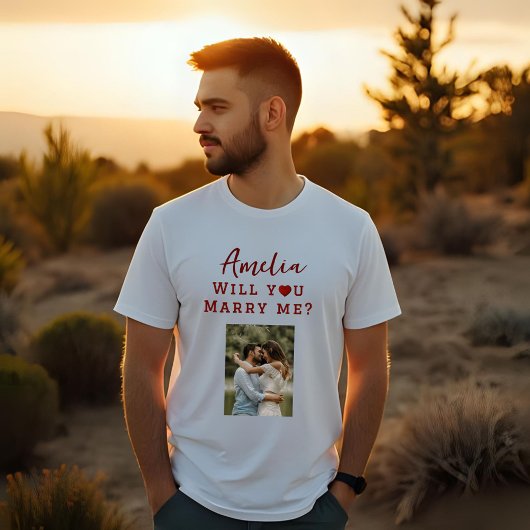 T-shirt Me marierez-vous Romantique Proposition Photo