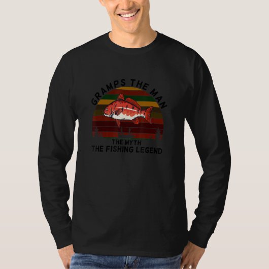 T-shirt Meaningful GRAMPS Man Myth Legend Redfish Fishing (Devant)