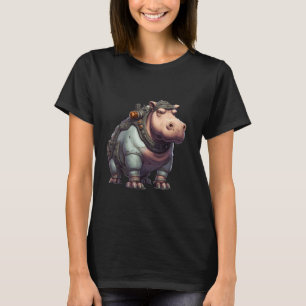 T-shirt Méca Futuriste Hippo Steampunk Robot Hippopotamu