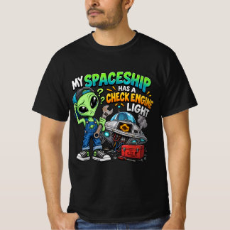 T-shirt Mécanicien Alien Drôle de Vaisseau Spatial Voyant