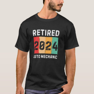 T-shirt Mécanicien automobile retraité 2024 Vintage Retro