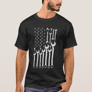 T-shirt Mécanicien de garage Drapeau américain Guy de voit