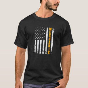 T-shirt Mécanicien de garage Drapeau américain Usa Patriot