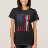 T-shirt Mécanicien diesel Clé dynamométrique Drapeau améri (Devant)