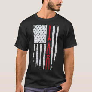 T-shirt Mécanicien Homme Mécanicien Américain Patriotique