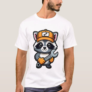 T-shirt Mécanicien Raton Laveur avec Casquette Orange
