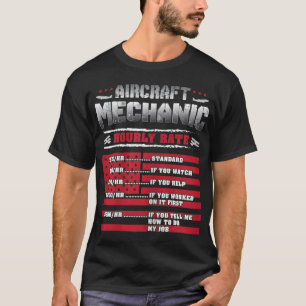 T-shirt Mécanique de l'aéronef à taux horaire Mécanique de