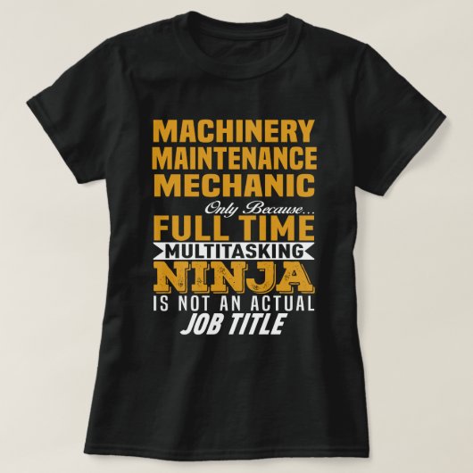 T-shirt Mécanique d'entretien des machines (Design devant)
