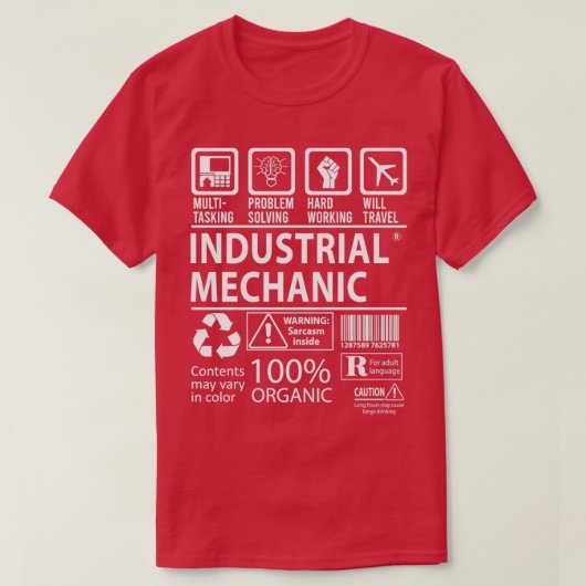 T-shirt Mécanique Industrielle Multi-Tasking Certified Job (Design devant)