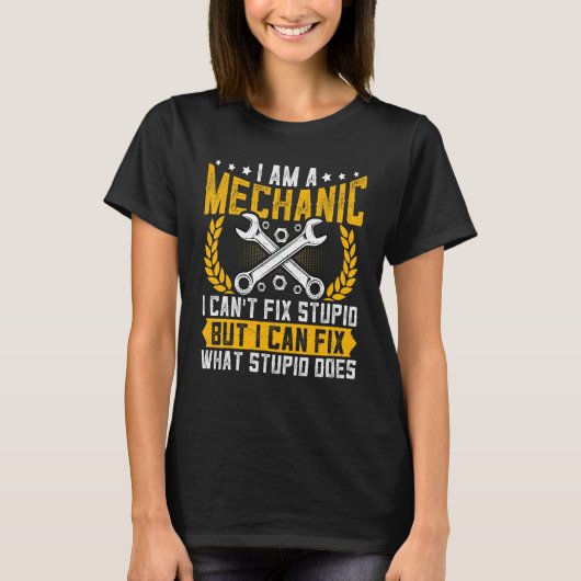 T-shirt Mécanique ne peut pas réparer les machines mécaniq (Devant)