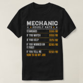 T-shirt Mécanique Taux Horaire Drôle Travailleur Mécanique (Design devant)