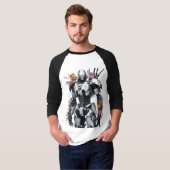 T-shirt Mech Robot With Flowers (Devant entier)