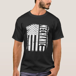 T-shirt Mechanic Distressed American Flag Proud American