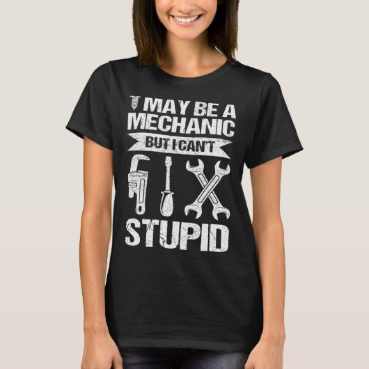 T-shirt mechanic text dad joke pun (Devant)