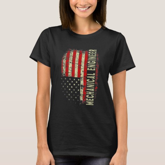 T-shirt Mechanical Engineer 4th July US Flag Patriotic Eng (Devant)