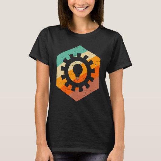 T-shirt Mechanical Engineer Retro Engineering Gear Engine (Devant)