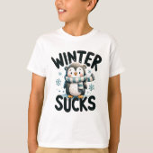 T-shirt Mécontentement de l'hiver du pingouin cool (Devant)