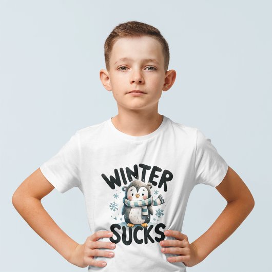 T-shirt Mécontentement de l'hiver du pingouin cool