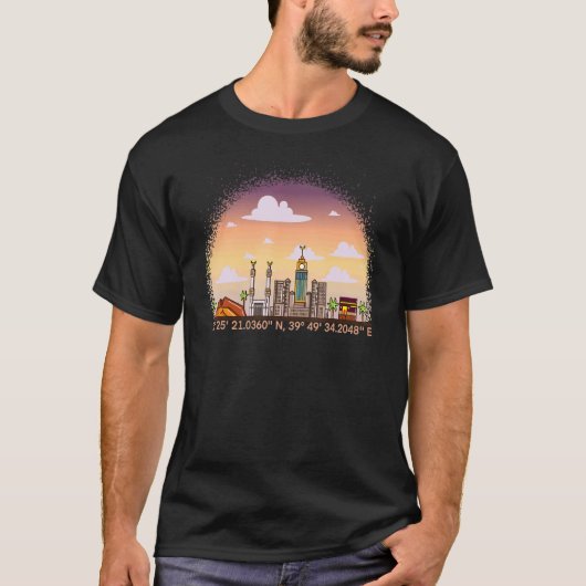 T-shirt Mecque Avec Coordonnées (Devant)