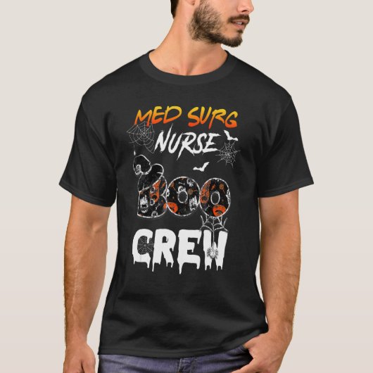 T-shirt Med Surg Nurse Boo Crew Rn Spider rose Witder Hall (Devant)