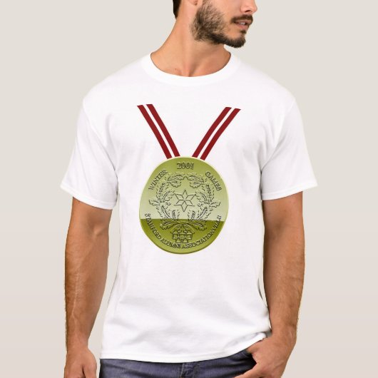 T-shirt Médaille de bronze de jeux d'hiver de SAA (Devant)