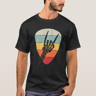 T-shirt Médaille de guitare vintage, cornes de main de squ