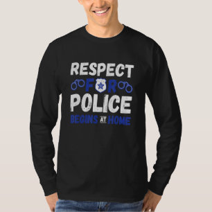 T-shirt Médaille de respect de l'agent de police Menottes 