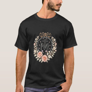 T-shirt Médaille miraculeuse florale dévotion catholique m