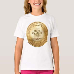 T-shirt Médaille personnalisée 3D réaliste en feuille d'or
