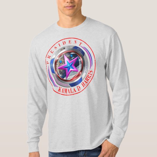 T-shirt Médaillon d'aile/timbre à double face Harris-Walz (Devant)