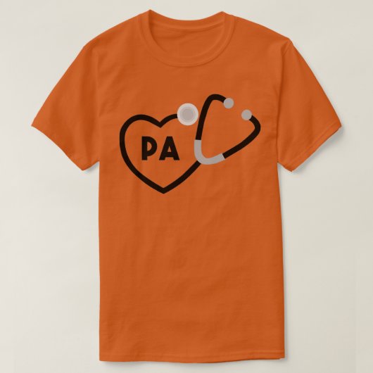 T-shirt Médecin Assistant Stethoscope Noir (Design devant)