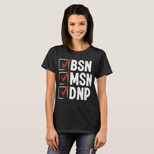 T-shirt Médecin DNP MSN BSN DNP Infirmière DNP Degré DNP (Devant entier)
