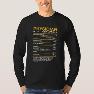 T-shirt Médecin Nutrition Facts Médecin Praticien Médicale