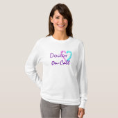 T-shirt Médecin Sur Demande En Blanc (Devant entier)