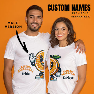 T-shirt Media Naranja Custom Spanish (Version Homme)
