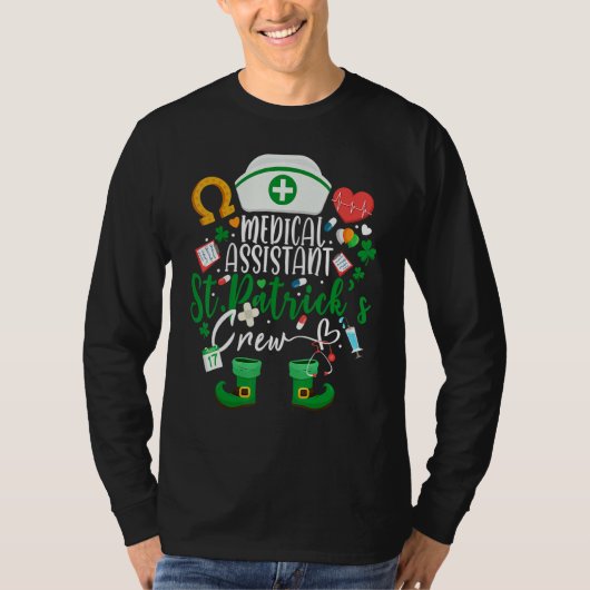 T-shirt Medical Assistant St Patrick's Day Nurse Crew Fami (Devant)