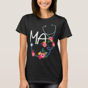T-shirt Médicale Assistant Hôpital Stethoscope Floral Wrea