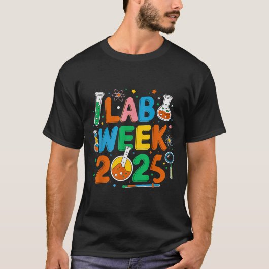 T-shirt Médicale Lab Scientist Retro Lab Week 2025 Phlebot (Devant)