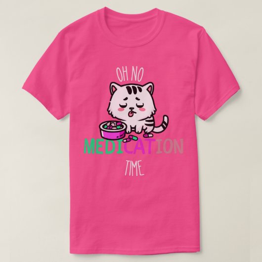 T-shirt Médicament drôle Drôle Médicament Chat 1 (Design devant)