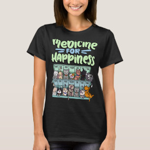 T-shirt médicament pour le bonheur boîte de pilule animaux