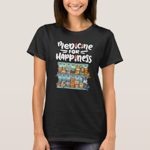 T-shirt médicament pour le bonheur boîte de pilule animaux