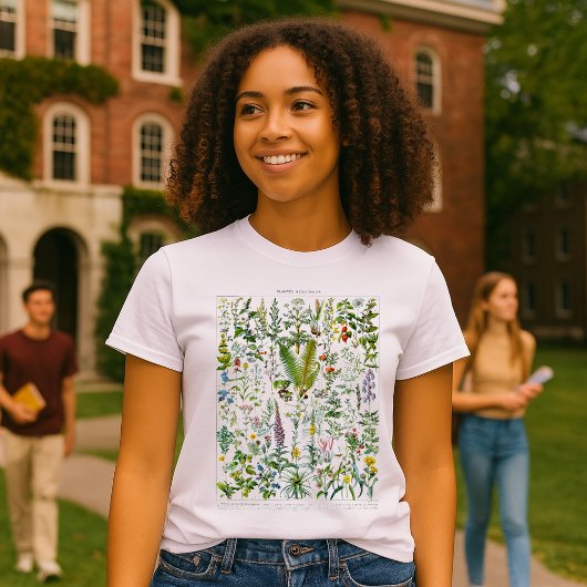 T-shirt Medicinal Plants & Flowers by Adolphe Millot